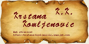 Krstana Komljenović vizit kartica
